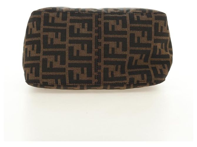 FENDI Zucca Canvas Mamma Baguette Shoulder Bag Black Brown - vista 5