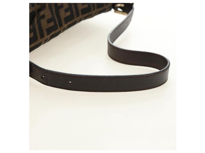 FENDI Zucca Canvas Mamma Baguette Shoulder Bag Black Brown - vista 7