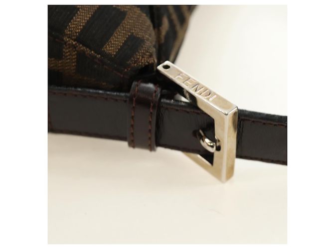 FENDI Zucca Canvas Mamma Baguette Shoulder Bag Black Brown - vista 8