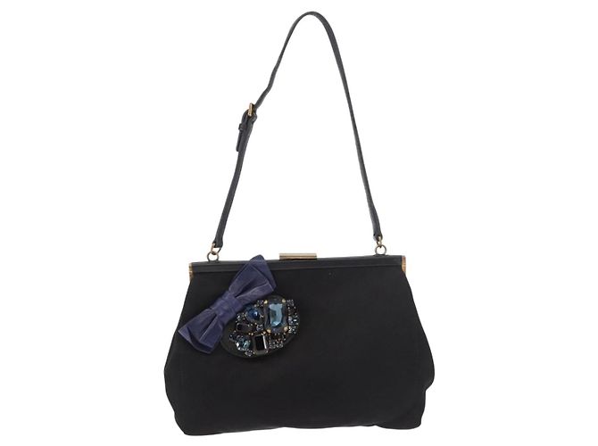 Miu Miu Hand Bag Satin Black Gold - vista 13