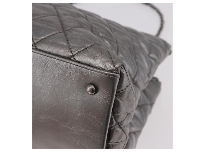 CHANEL Matelasse Chain Me Shoulder Bag Leather Silver CC - vista 14