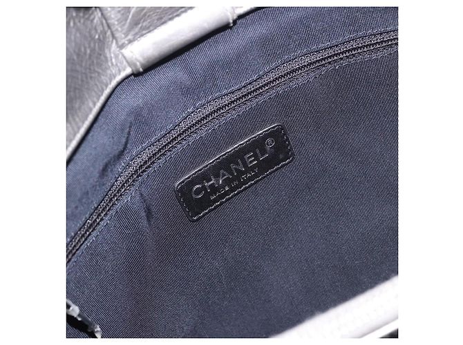 CHANEL Matelasse Chain Me Shoulder Bag Leather Silver CC - vista 17