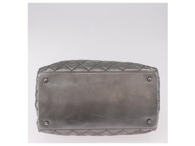CHANEL Matelasse Chain Me Shoulder Bag Leather Silver CC - vista 5