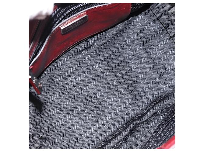 PRADA Hand Bag Leather 2way Red Silver - vista 10