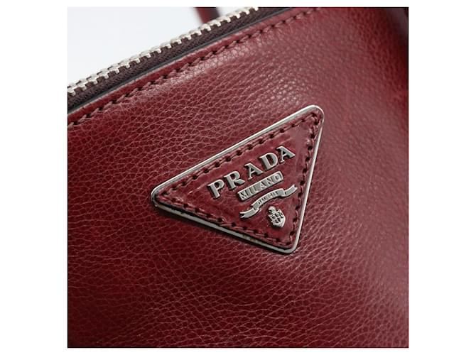 PRADA Hand Bag Leather 2way Red Silver - vista 20