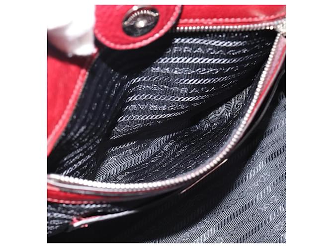 PRADA Hand Bag Leather 2way Red Silver - vista 25
