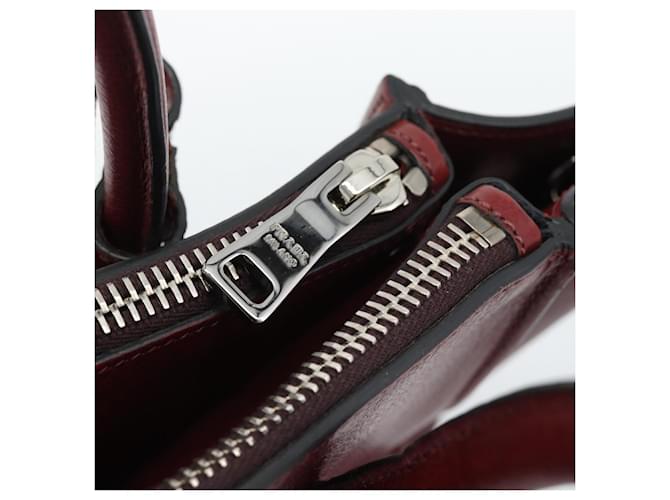 PRADA Hand Bag Leather 2way Red Silver - vista 28
