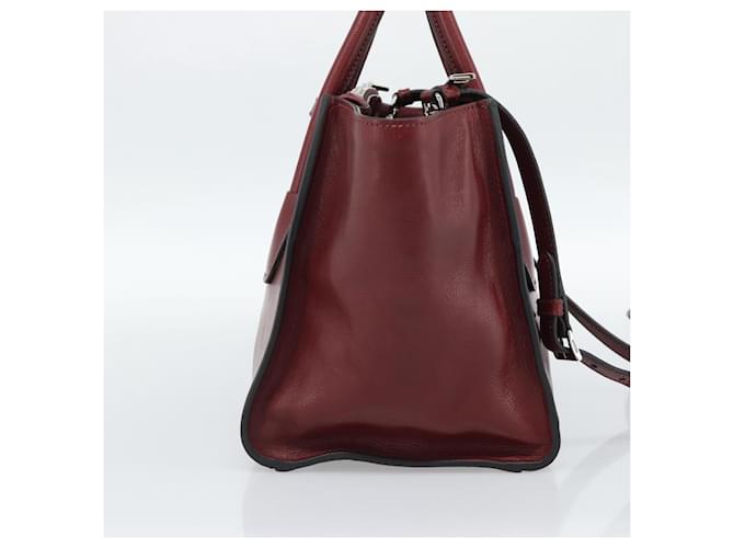 PRADA Hand Bag Leather 2way Red Silver - vista 3