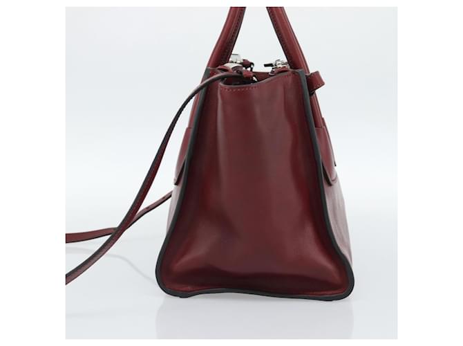 PRADA Hand Bag Leather 2way Red Silver - vista 4