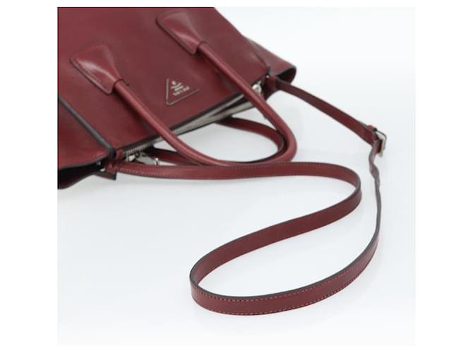 PRADA Hand Bag Leather 2way Red Silver - vista 8