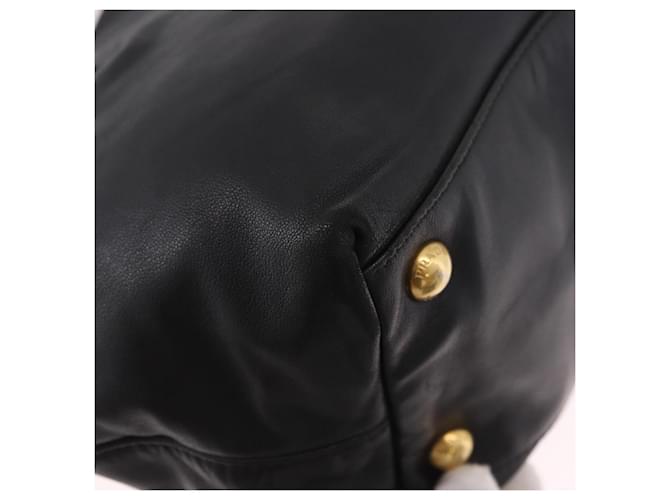 Bolsa de mão PRADA em couro 2way Preta Dourada - vista 18