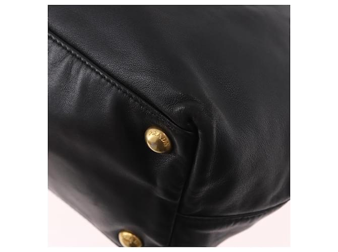 Bolsa de mão PRADA em couro 2way Preta Dourada - vista 19