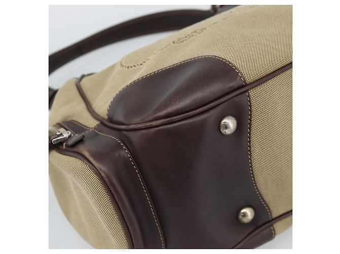 PRADA Jacquard Shoulder Bag Canvas Beige Gold - vista 16