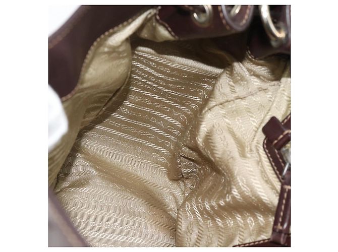 PRADA Jacquard Shoulder Bag Canvas Beige Gold - vista 20
