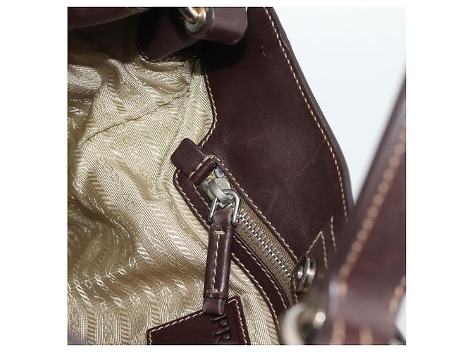 PRADA Jacquard Shoulder Bag Canvas Beige Gold - vista 21