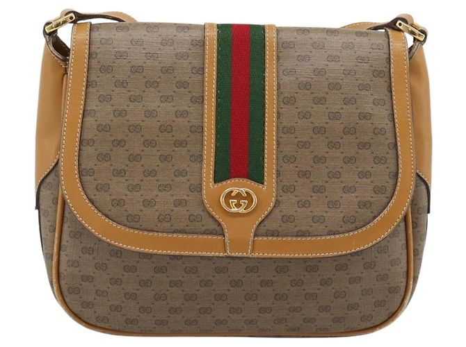 Gucci Micro GG Supreme Web Sherry Line Lederhandtasche in beige, authentisch BA13575 - Ansicht 2