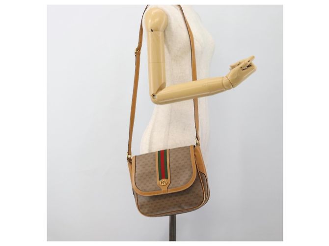 Gucci Micro GG Supreme Web Sherry Line Lederhandtasche in beige, authentisch BA13575 - Ansicht 23