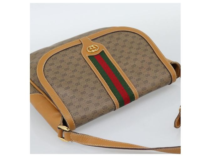 Gucci Micro GG Supreme Web Sherry Line Lederhandtasche in beige, authentisch BA13575 - Ansicht 6