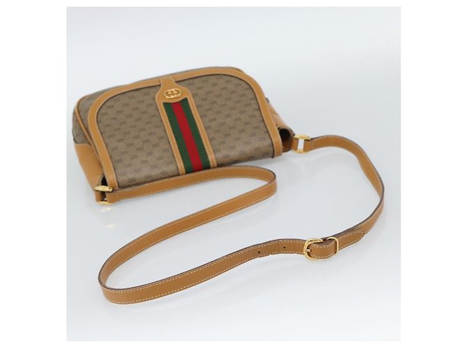 Gucci Micro GG Supreme Web Sherry Line Lederhandtasche in beige, authentisch BA13575 - Ansicht 7