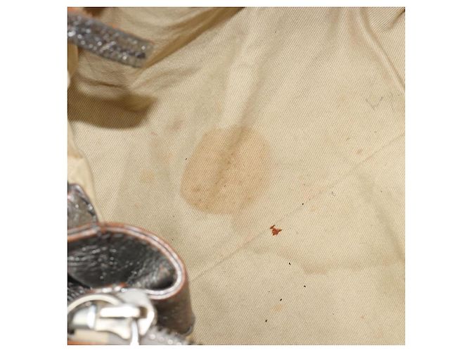 Chloé Bolsa de mão Chloe Paddington em couro prateado, autêntica, código am11924A. - vista 11