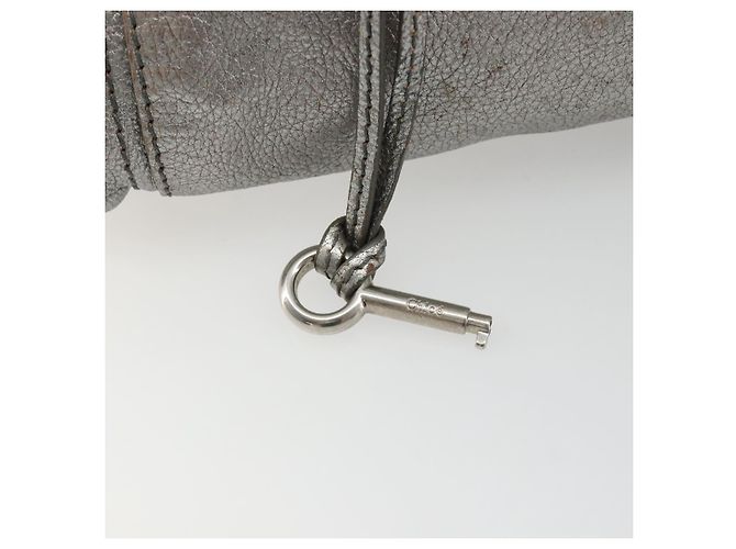 Chloé Bolsa de mão Chloe Paddington em couro prateado, autêntica, código am11924A. - vista 18