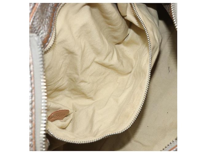 Chloé Bolsa de mão Chloe Paddington em couro prateado, autêntica, código am11924A. - vista 25