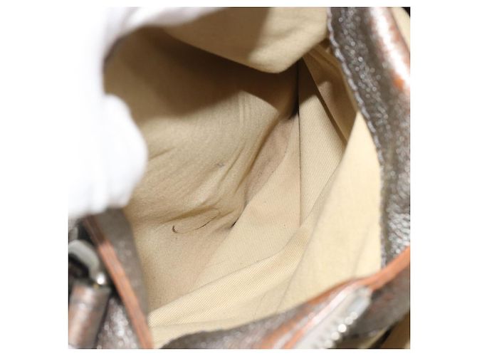 Chloé Bolsa de mão Chloe Paddington em couro prateado, autêntica, código am11924A. - vista 26