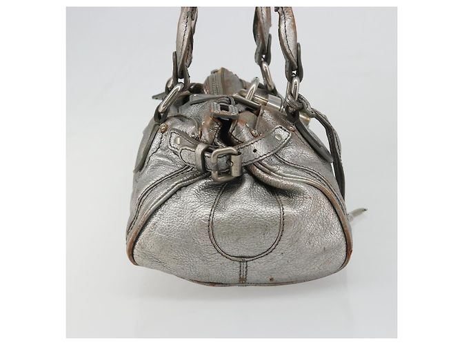 Chloé Bolsa de mão Chloe Paddington em couro prateado, autêntica, código am11924A. - vista 4