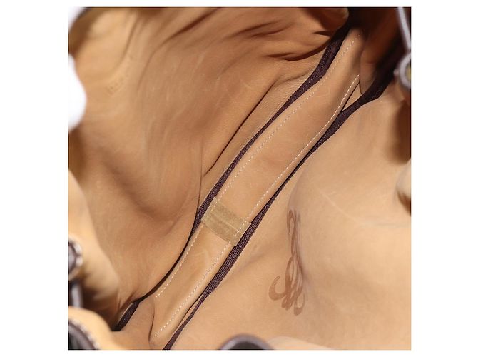LOEWE Anagram Shoulder Bag Suede Beige Gold - vista 12