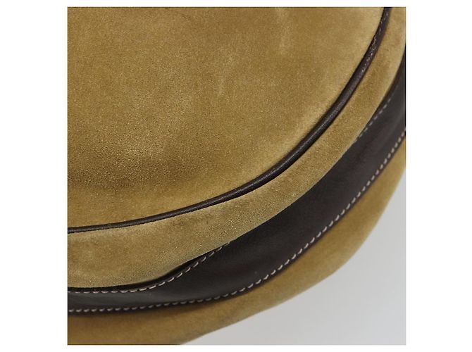 LOEWE Anagram Shoulder Bag Suede Beige Gold - vista 15