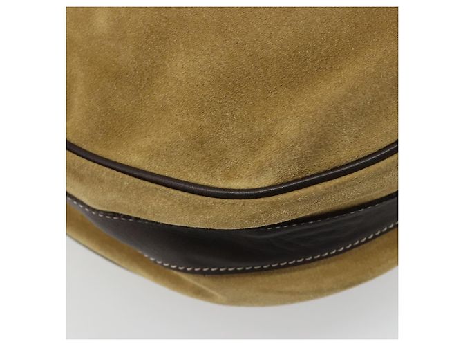 LOEWE Anagram Shoulder Bag Suede Beige Gold - vista 16