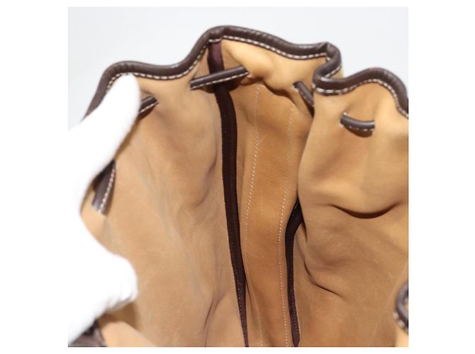 LOEWE Anagram Shoulder Bag Suede Beige Gold - vista 18