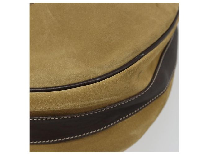 LOEWE Anagram Shoulder Bag Suede Beige Gold - vista 9