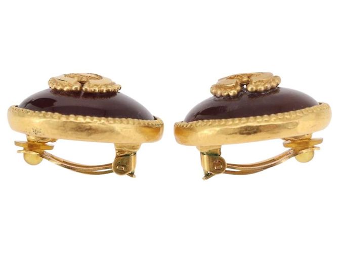 CHANEL Earring Metal Gold Tone CC - vista 2