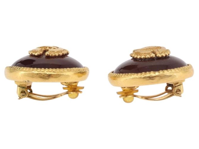 CHANEL Earring Metal Gold Tone CC - vista 3