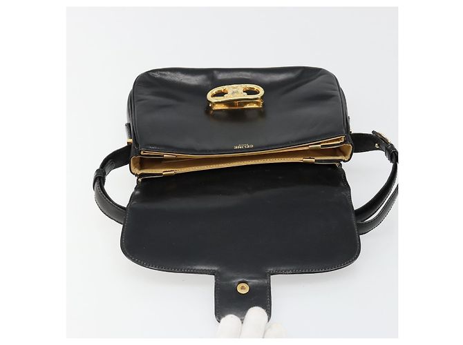 Céline CELINE Shoulder Bag Leather Black Gold - vista 10
