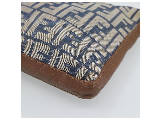 FENDI Zucca Canvas Celeria Shoulder Bag Blue Silver - vista 15