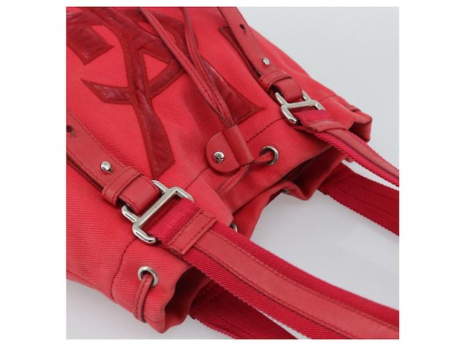 SAINT LAURENT Tote Bag Canvas Pink Silver - vista 6