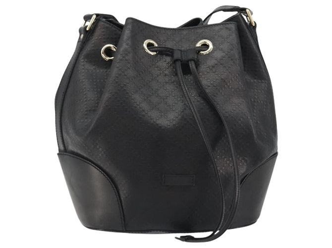 GUCCI Purse Shoulder Bag Leather PVC Black Gold 354228 - vista 2