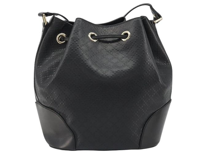GUCCI Purse Shoulder Bag Leather PVC Black Gold 354228 - vista 3