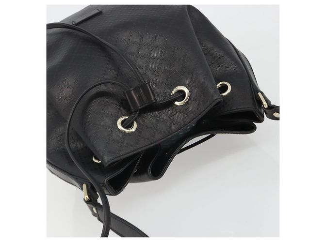 GUCCI Purse Shoulder Bag Leather PVC Black Gold 354228 - vista 6