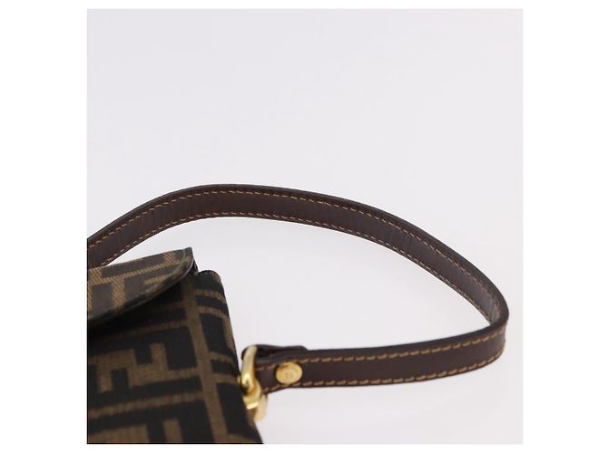 FENDI Zucca Canvas Hand Bag Black Brown - vista 14