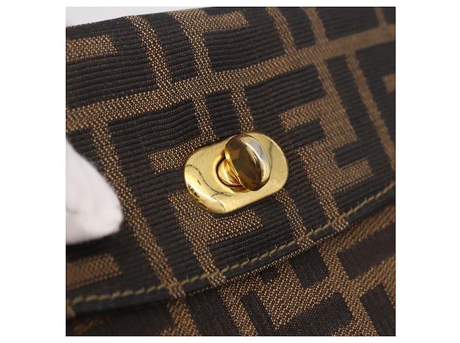 FENDI Zucca Canvas Hand Bag Black Brown - vista 18