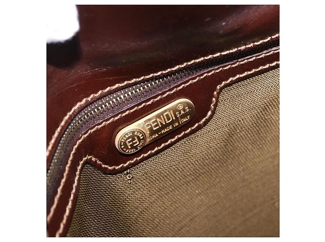 FENDI Zucca Canvas Hand Bag Black Brown - vista 19
