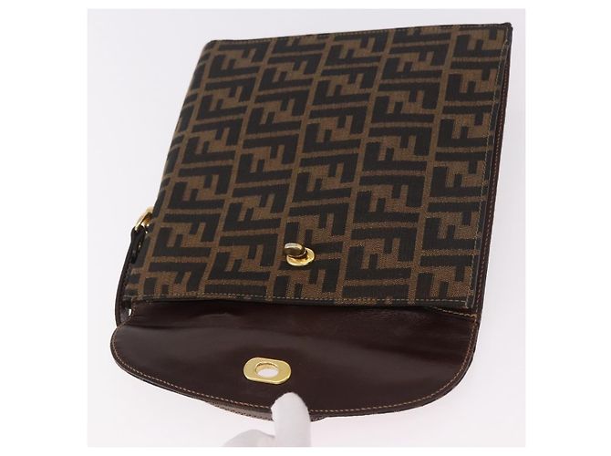 FENDI Zucca Canvas Hand Bag Black Brown - vista 22