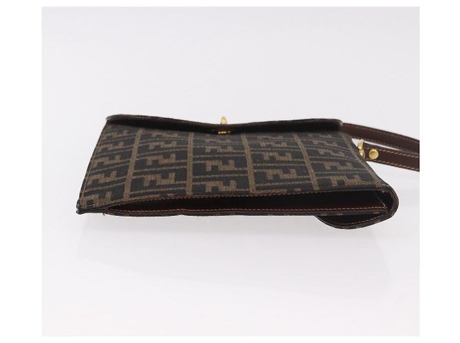 FENDI Zucca Canvas Hand Bag Black Brown - vista 5