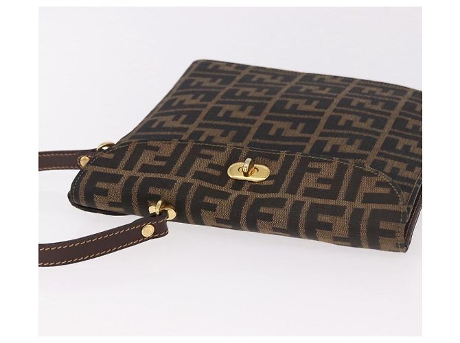 FENDI Zucca Canvas Hand Bag Black Brown - vista 6