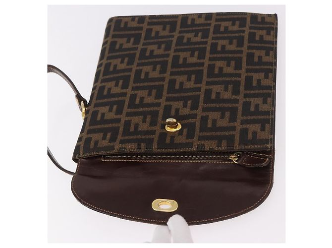 FENDI Zucca Canvas Hand Bag Black Brown - vista 9