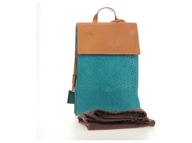 Céline CELINE C Macadam Canvas Rucksack Silver Turquoise Blue - Ansicht 12