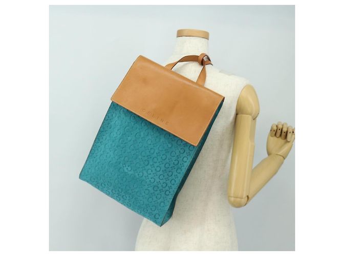 Céline CELINE C Macadam Canvas Rucksack Silver Turquoise Blue - Ansicht 32